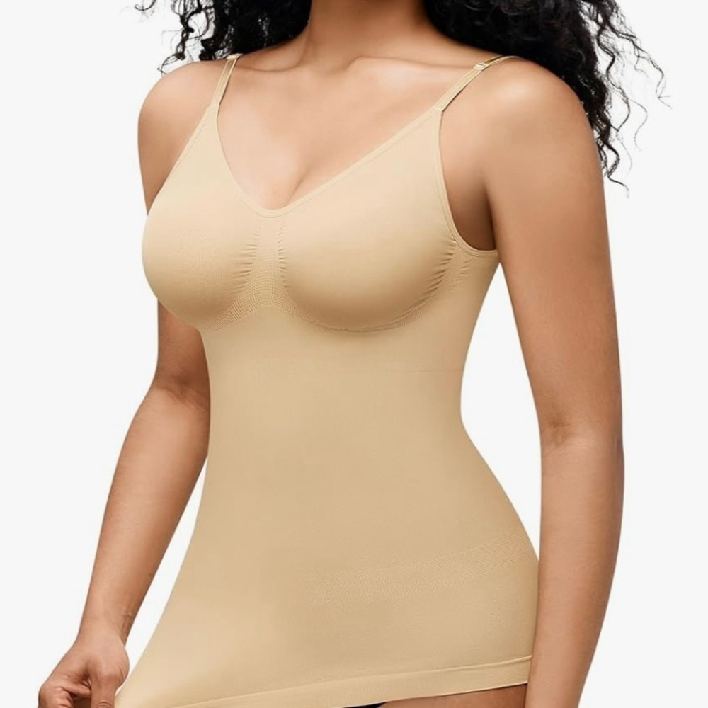 🆕 Shapermint Essentials Tank Top Round Neck Adjustable Straps Nude Cream 3XL
